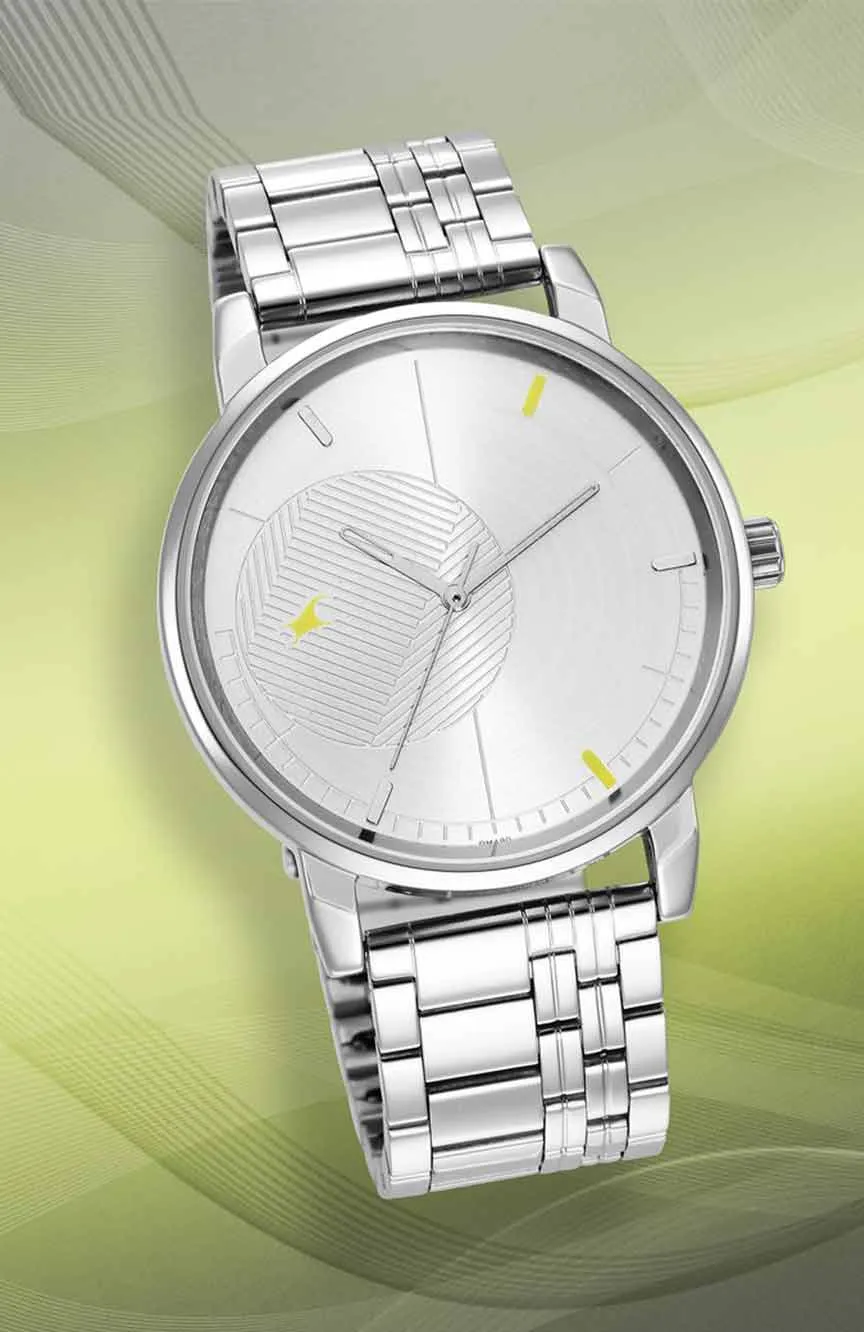 

Titan | Fastrack Stunners Quartz Analog Silver Dial Metal Strap Watch for Guys