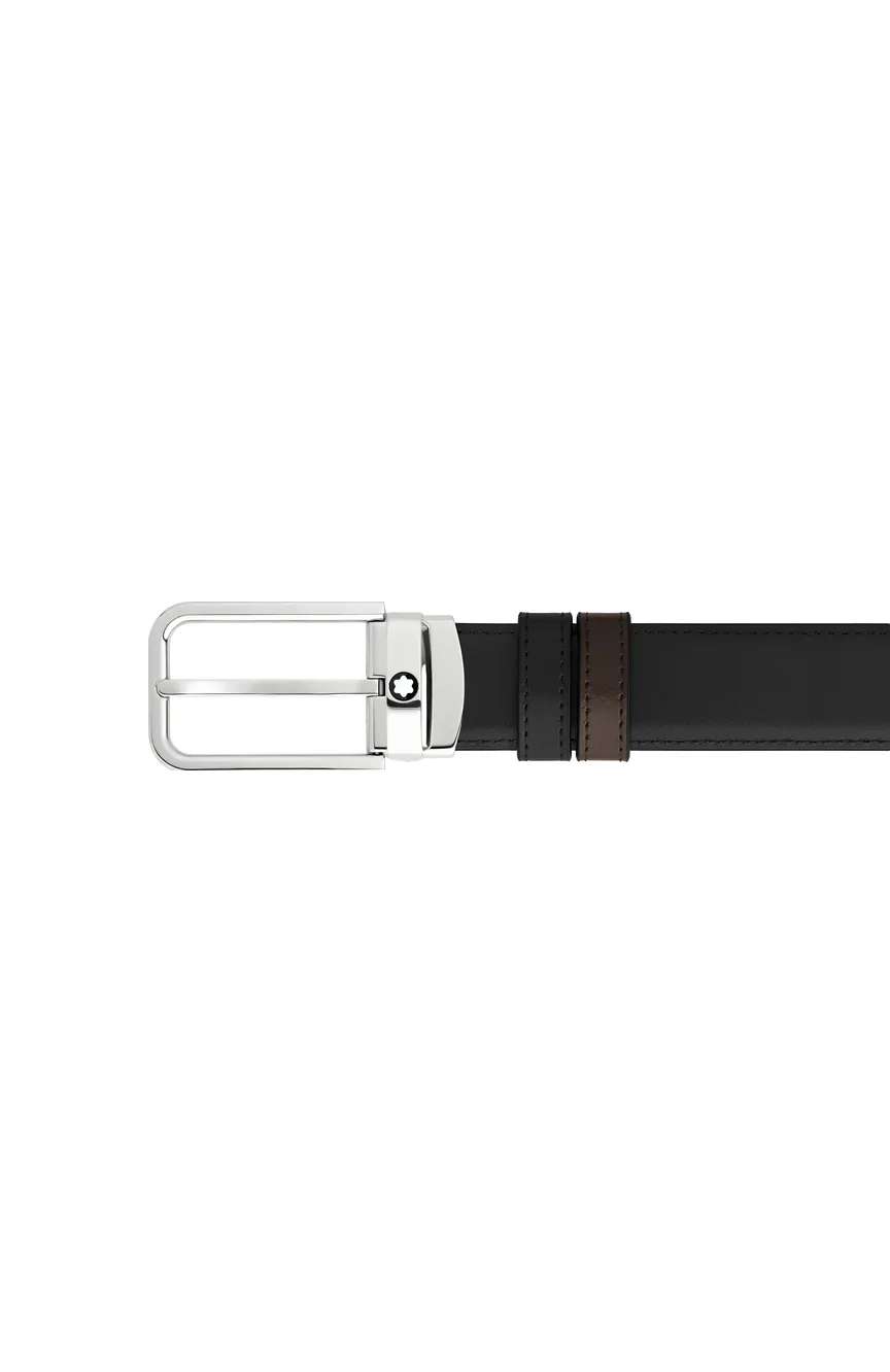 Montblanc 30 mm Reversible Belt in Meisterstuck Leather with Rectangular Buckle