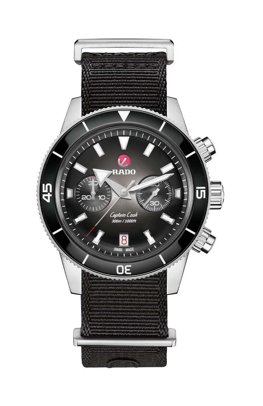 رادو ساعة يد رجالية اوتوماتيكية كابتن كوك بتقنية الكرونوجراف