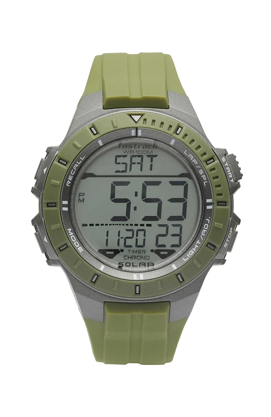 

Titan | Fastrack Streetwear Digital Dial PU Strap Watch for Guys