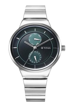 Titan Neo Multifunction Green Dial Silver Color Stainless Steel Strap Watch For Women