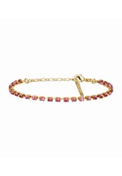 Satellite سوار صف واحد من الكريستال الفاخر - وردي