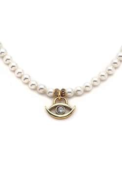 Mon Reve Stella Zircon Eye Pearl Necklace