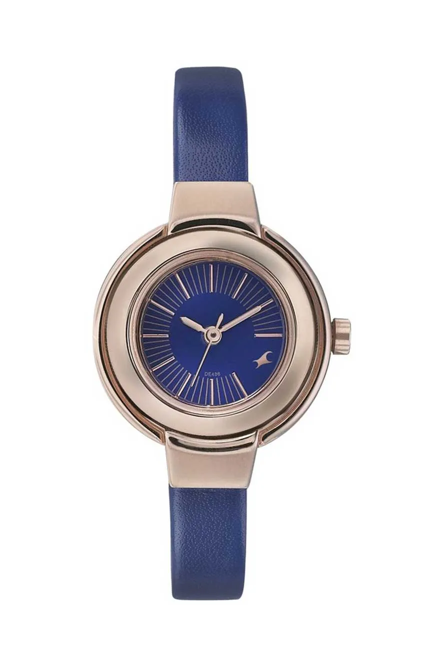 

Titan | Fastrack Quartz Analog Blue Dial Leather Strap Watch for Girls