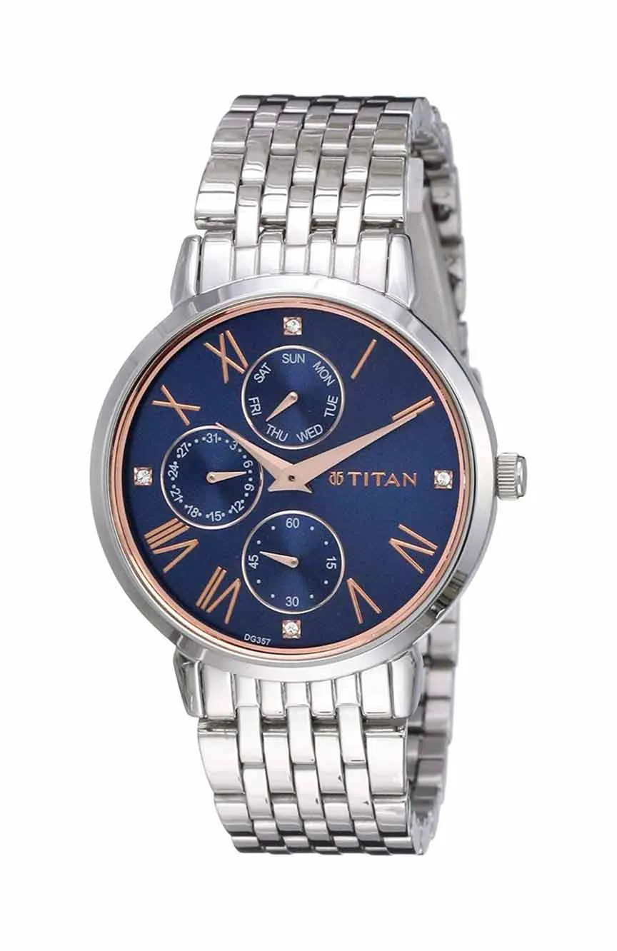 

Titan | Titan Workwear Blue Dial Women Watch With Stainless Steel Strap