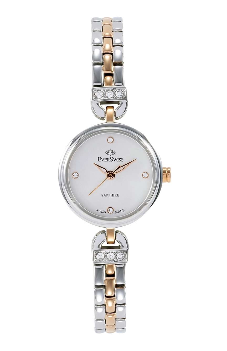 EverSwiss Ladies Silver Rose Gold Stainless Steel watch