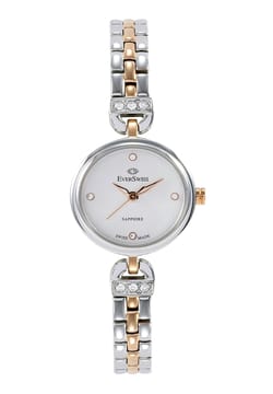 EverSwiss Ladies Silver Rose Gold Stainless Steel watch