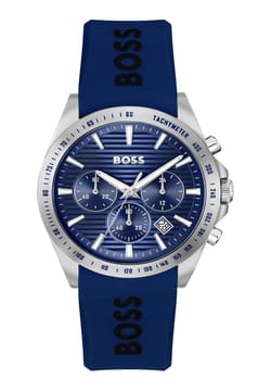 Boss ساعة بوص سترايك مستديرة بسوار سيليكون مقاس 41 مم للرجال