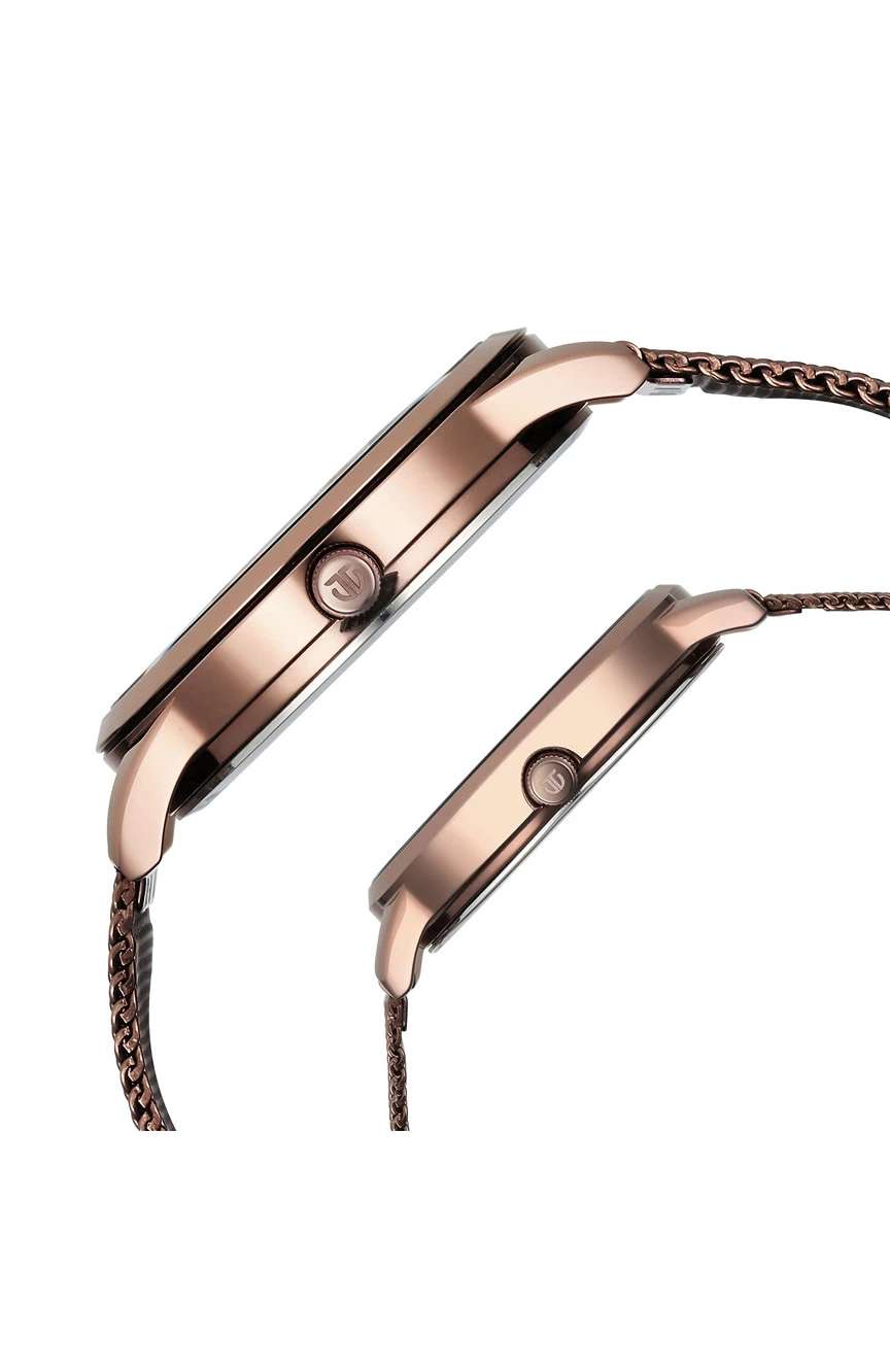 Titan Bandhan Quartz Analog Brown Dial Stainless Steel Strap Watch for Couple