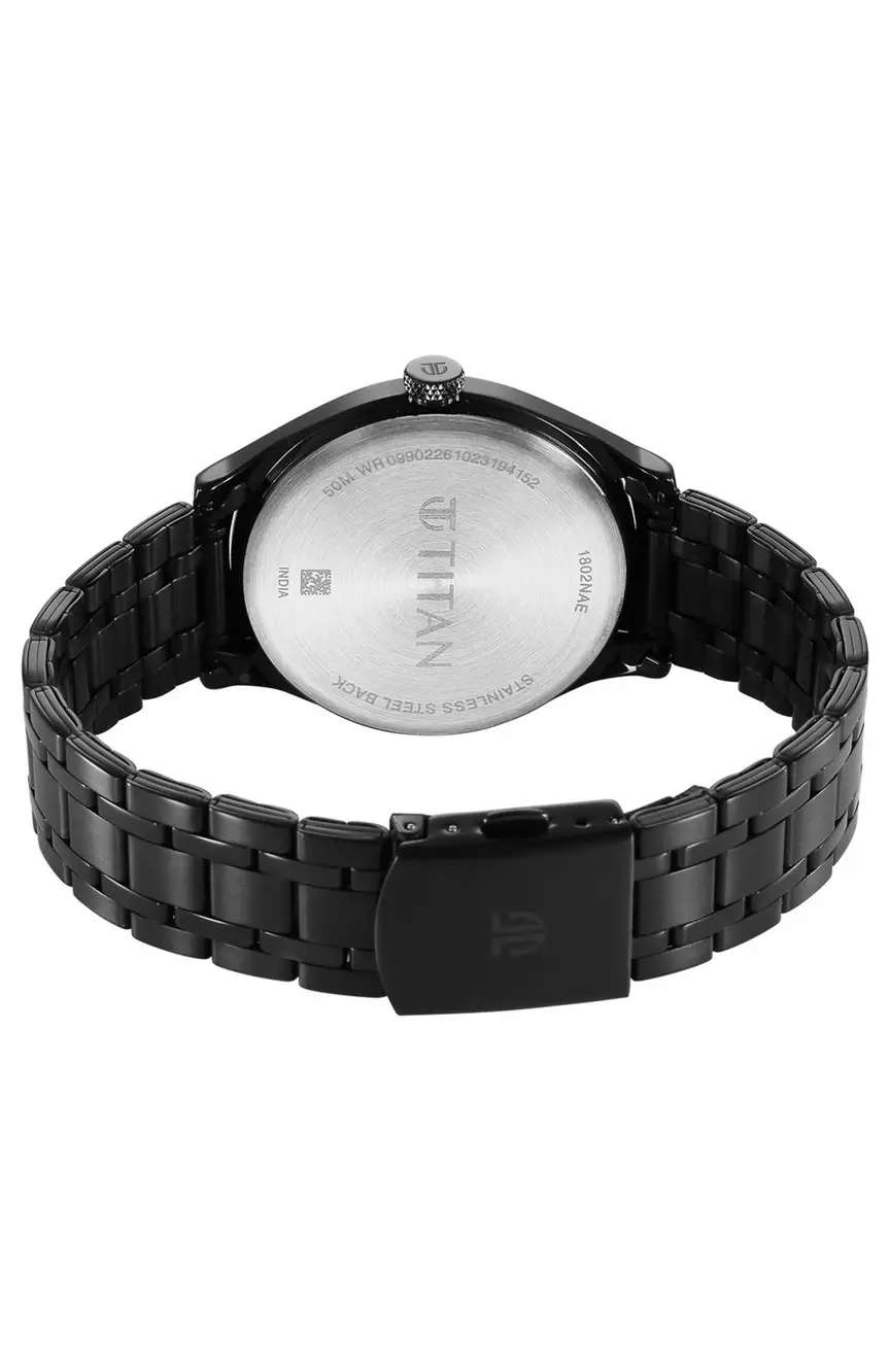 Titan Wrist Wit Quartz Analog Brown Dial Stainless Steel Strap Watch for Men