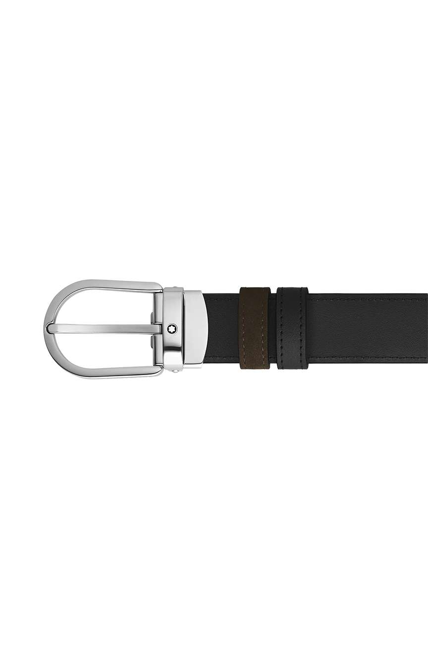 Montblanc Horseshoe 30 mm Reversible Belt in Suede Leather