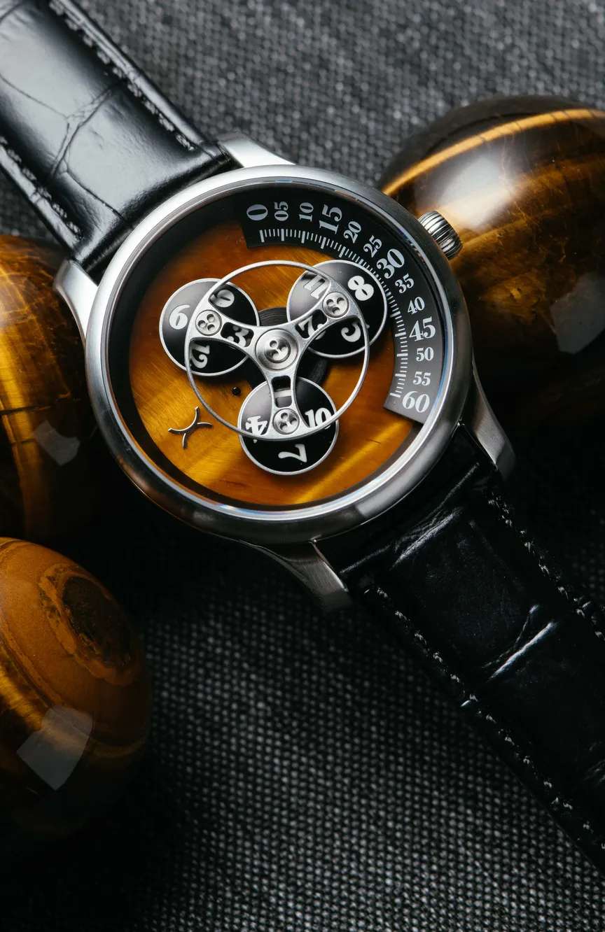 Xeric Triptych Automatic Wandering Hour Stone Edition Tigerseye