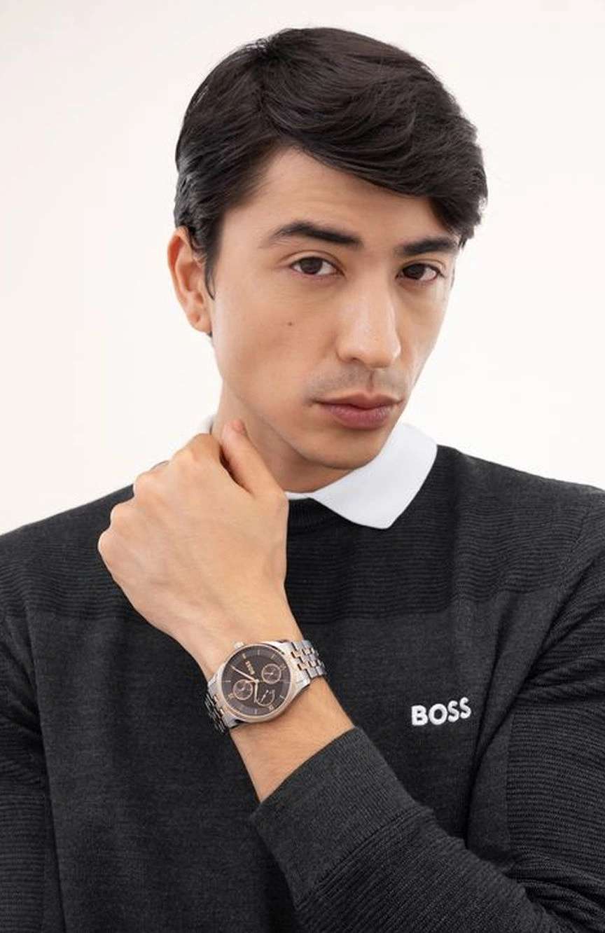 بوص ساعة بوص برينسيبل ماستر مستديرة بسوار فضي مقاس 41 مم للرجال