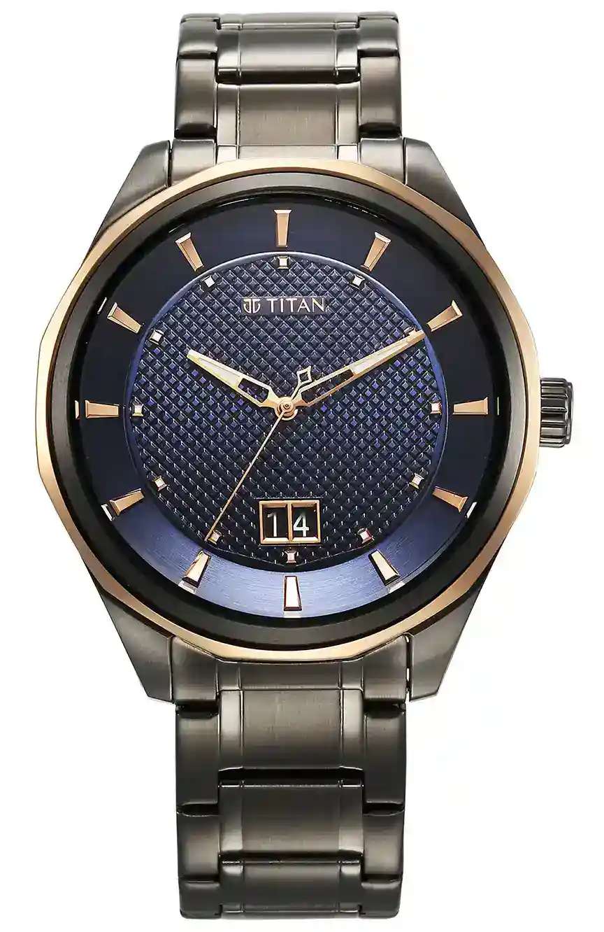 Titan Regalia Opulent Quartz Analog Silver Dial Silver Stainless Steel Strap Watch for Men