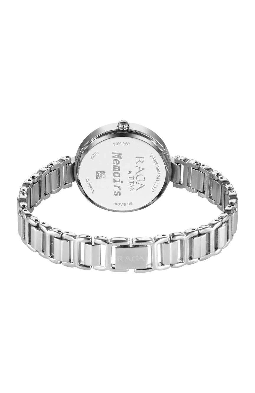 Titan Raga Memoirs Quartz Analog Silver Dial With Silver Color Metal Strap Watch For Women
