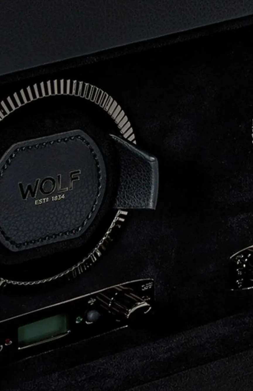 WOLF BRITISH RACING DOUBLE WATCH WINDER WITH STORAGE