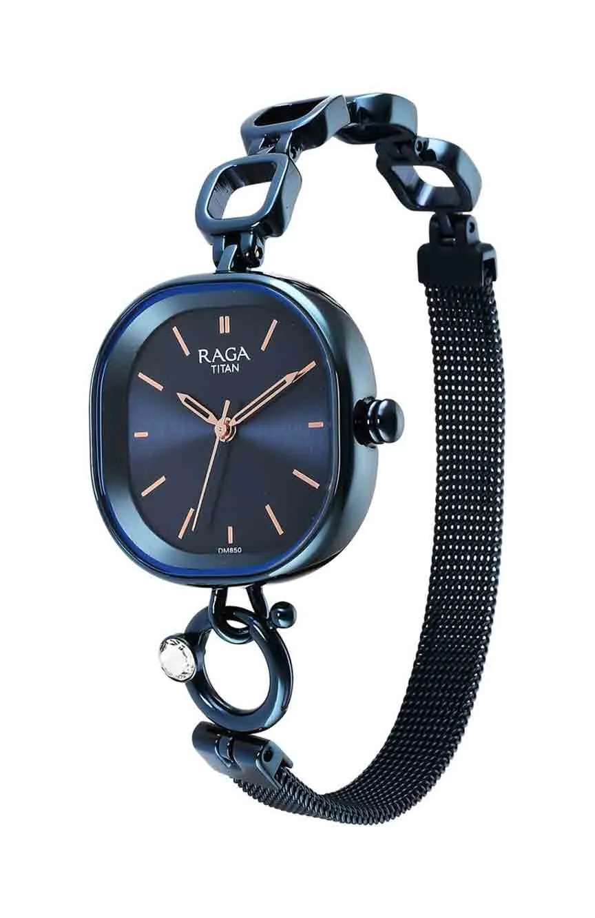 Titan Raga Delight Blue Dial Analog Metal Strap Watch for Women