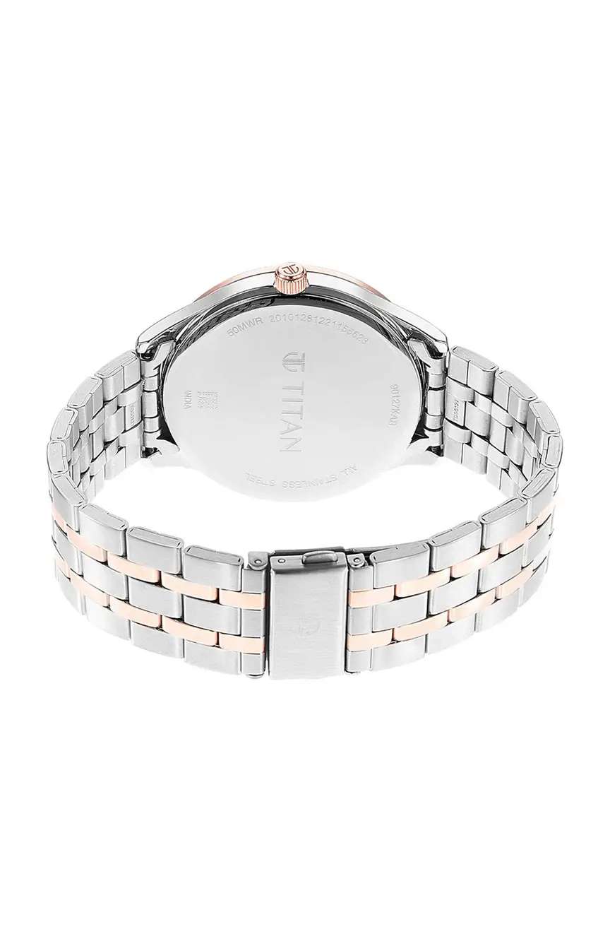 Titan Opulent Blue Dial Quartz Multifunction Stainless Steel Strap watch for Men