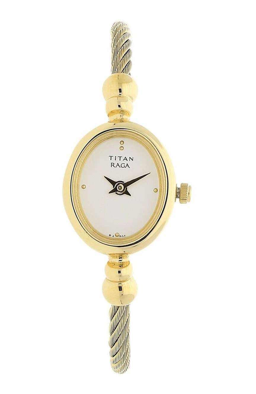 Titan Raga White Dial Analog Stainless Steel Strap watch for Women