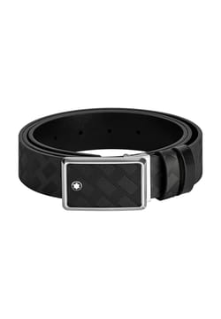 Montblanc Marquetry plate buckle black/black 30mm reversible leather belt