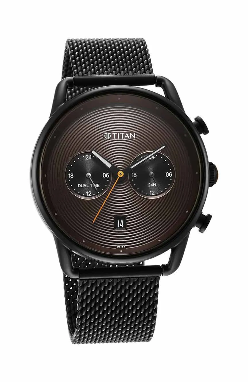 

Titan | Titan Quartz Analog Black Dial Stainless Steel Strap Watch for Men