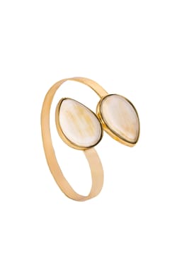 Soyang Paris Gold plated brass cuff, white