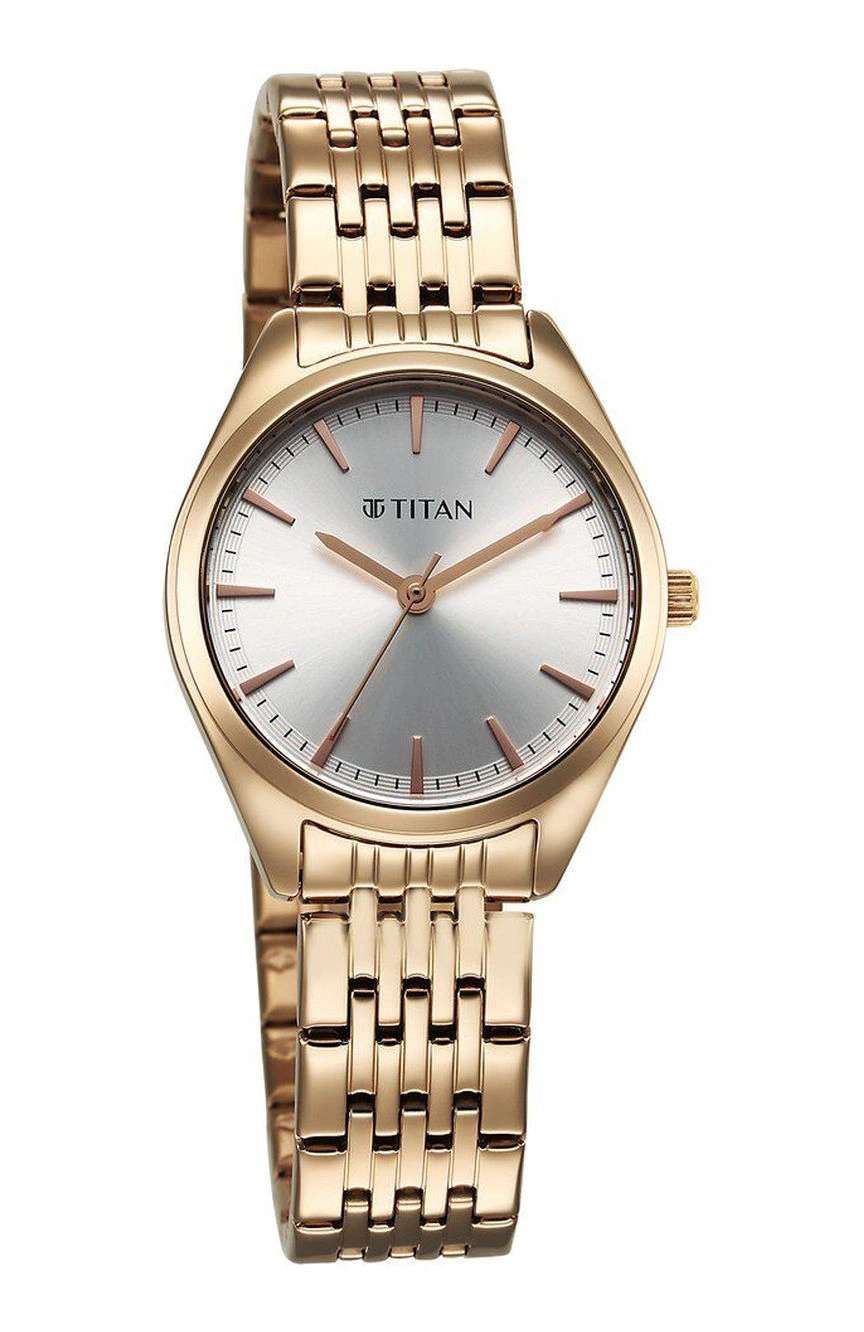 Titan Workmode Quartz Analog Silver Dial Stainless Steel Strap Watch For Women
