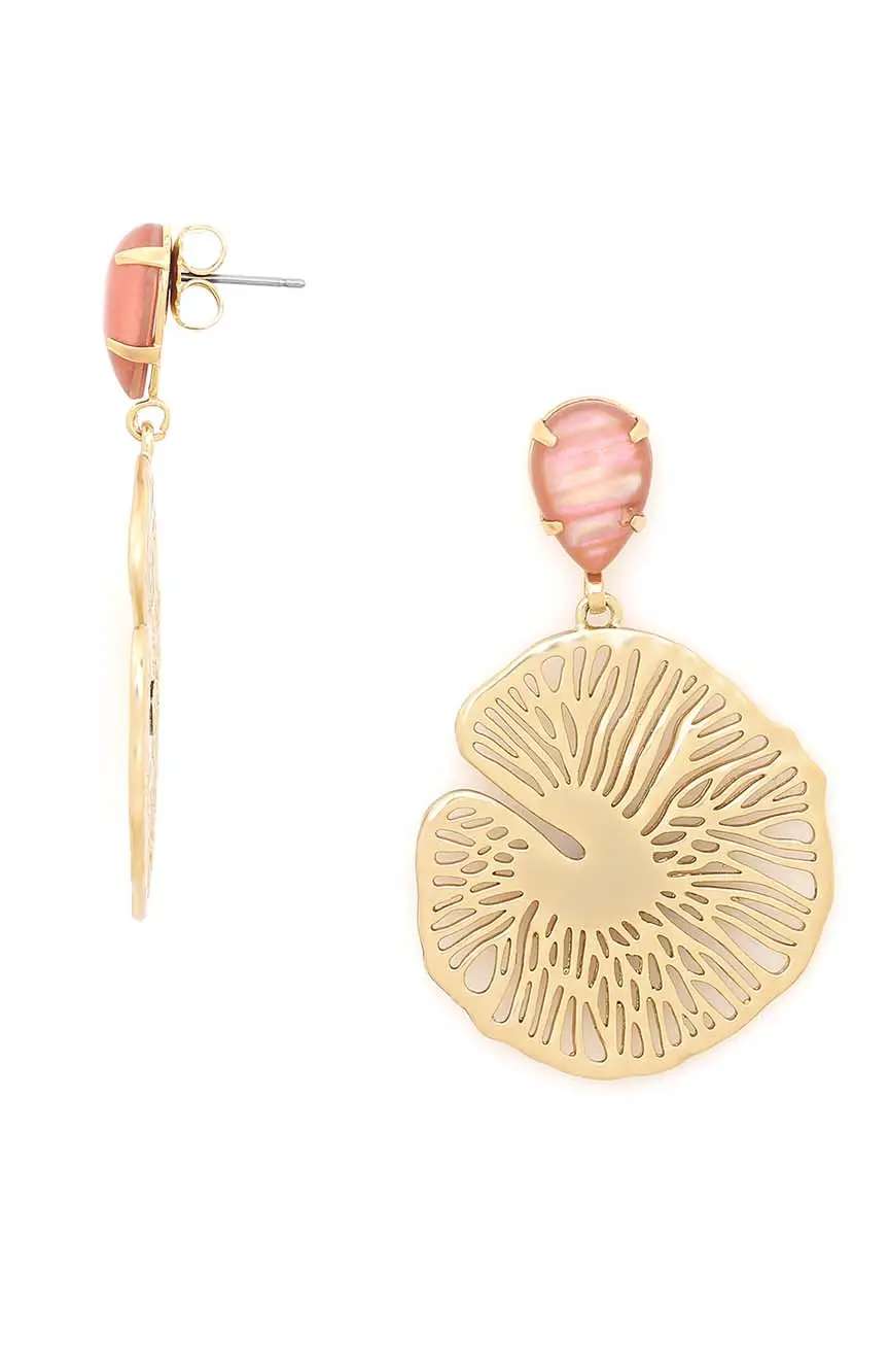 Ori Tao Gypsy golden post earrings Water lily