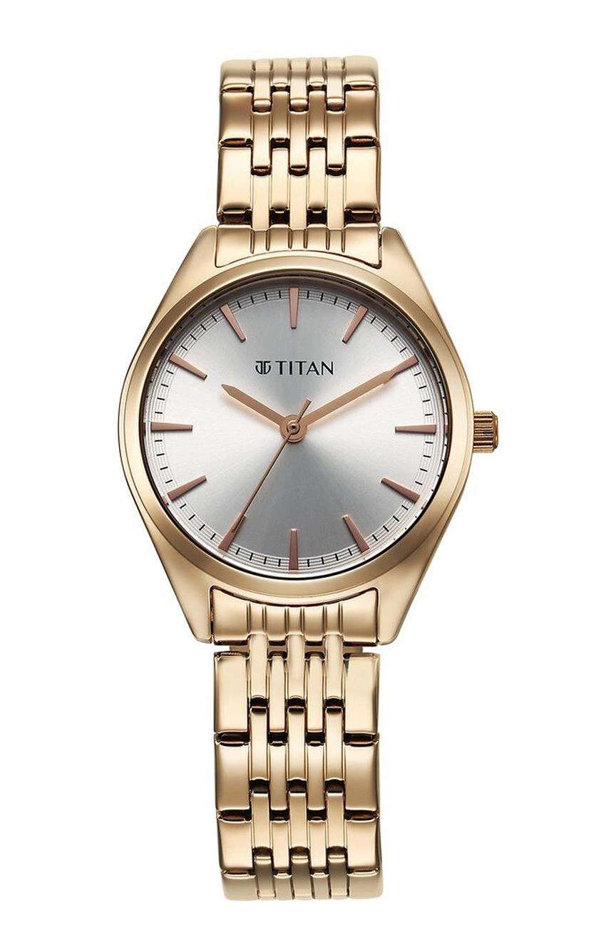 Titan Workmode Quartz Analog Silver Dial Stainless Steel Strap Watch For Women