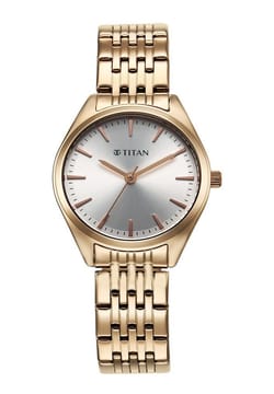 Titan Workmode Quartz Analog Silver Dial Stainless Steel Strap Watch For Women