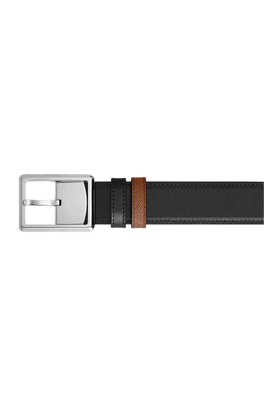 Montblanc 30 mm Reversible Belt in Sartorial Leather with Rectangular Buckle