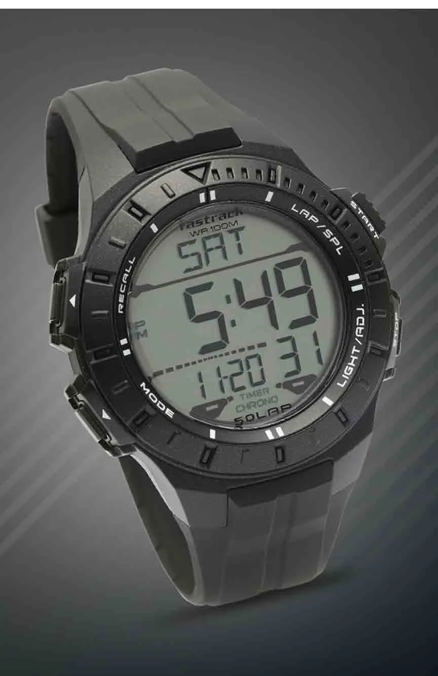 

Titan | Fastrack Streetwear Digital Dial PU Strap Watch for Guys