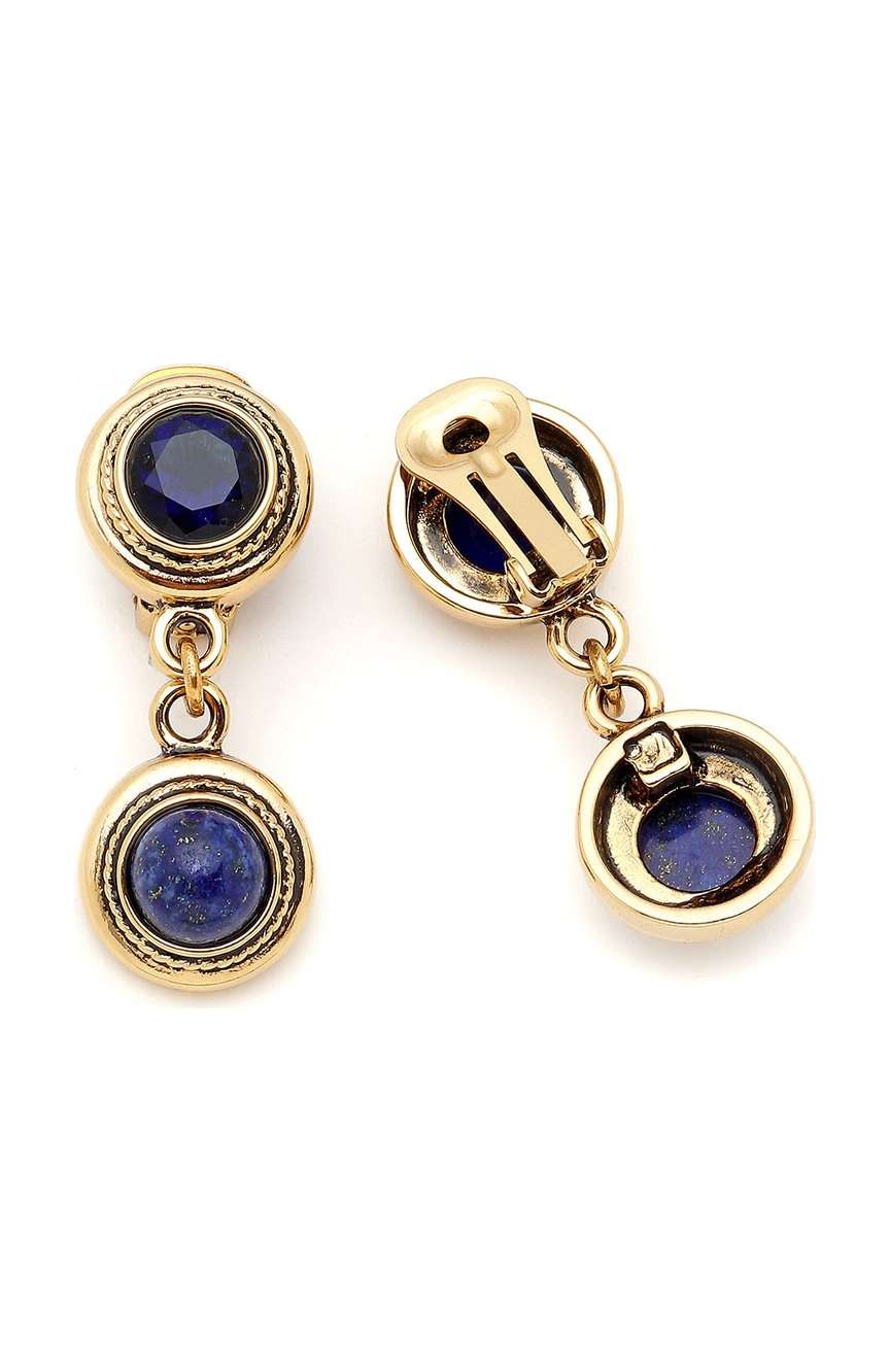 مون ريف Lapis Charm Drop Earrings