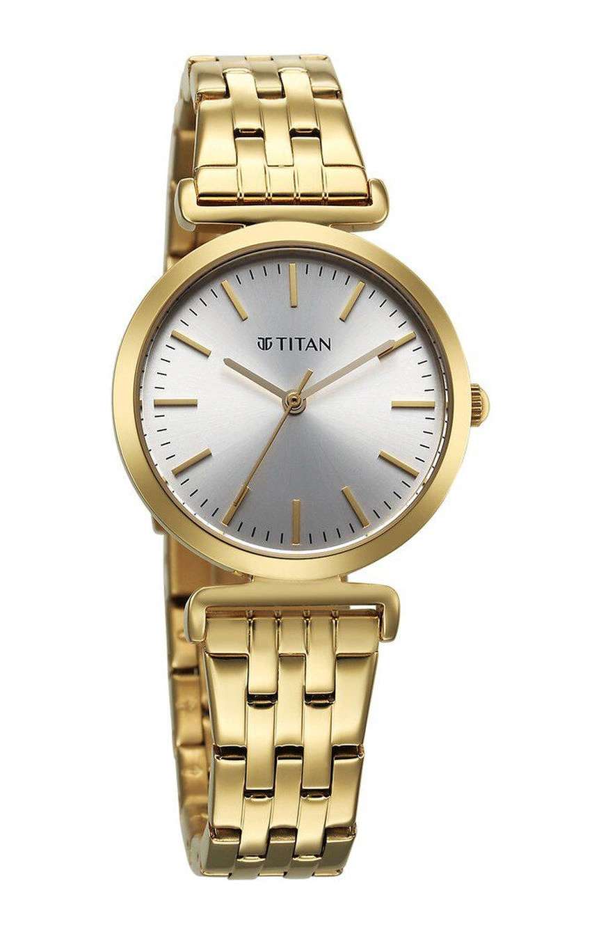 Titan Workmode Quartz Analog Silver Dial Stainless Steel Strap Watch For Women