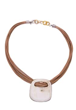 Soyang Paris White horn pendant necklace