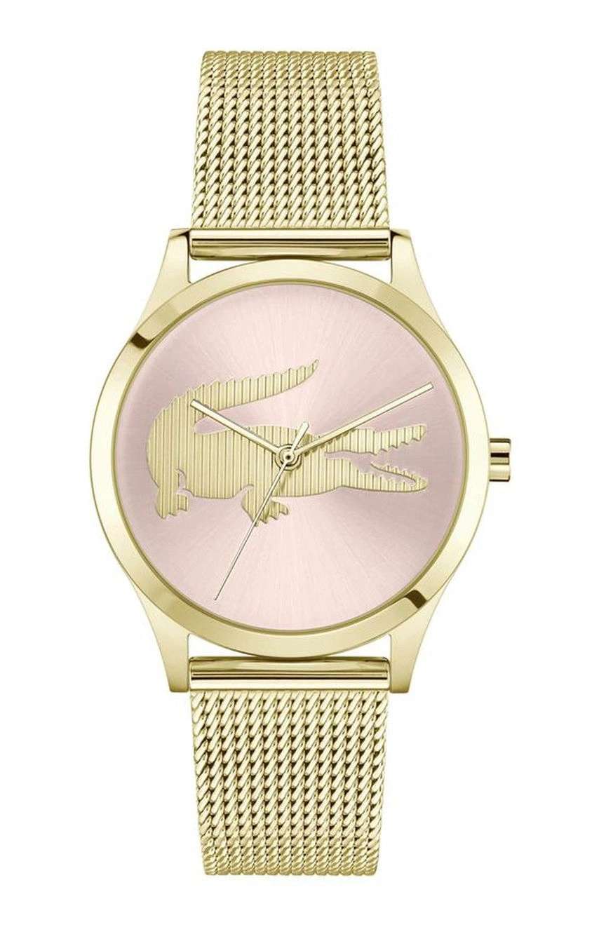 لاكوست ساعة لاكوست كروكودل بميناء مستدير مقاس 36 مم وسوار ستانلس إستيل للنساء