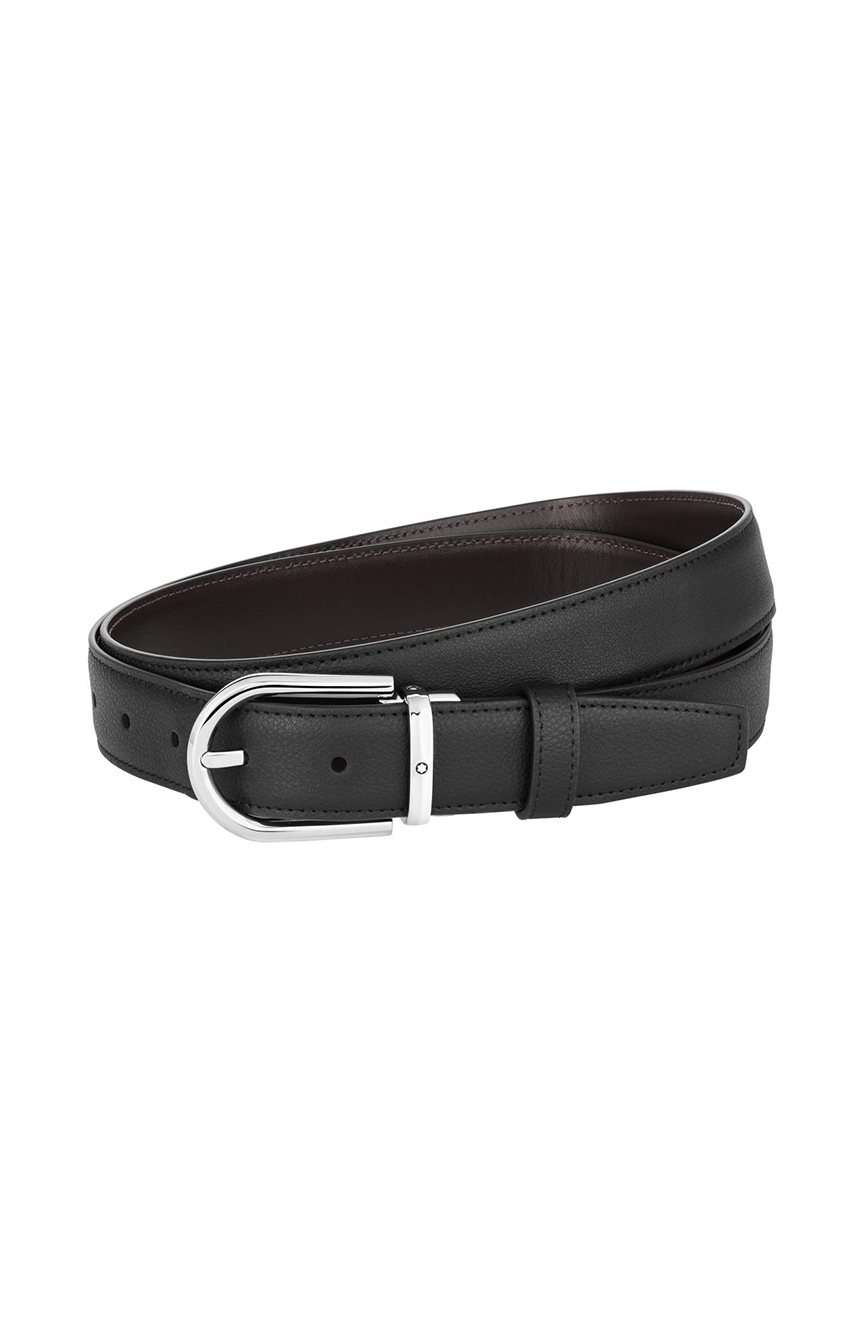 Montblanc Horseshoe buckle black/brown 30 mm reversible leather belt ...