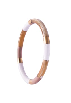 Soyang Paris Horn and Lacquer white and gold bangle