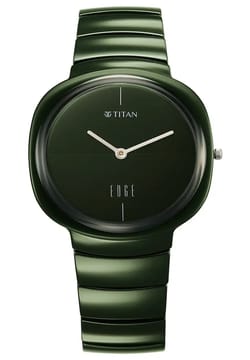 Titan Squircle Camo Quartz Analog Green Dial Ceramic Strap Watch For Unisex