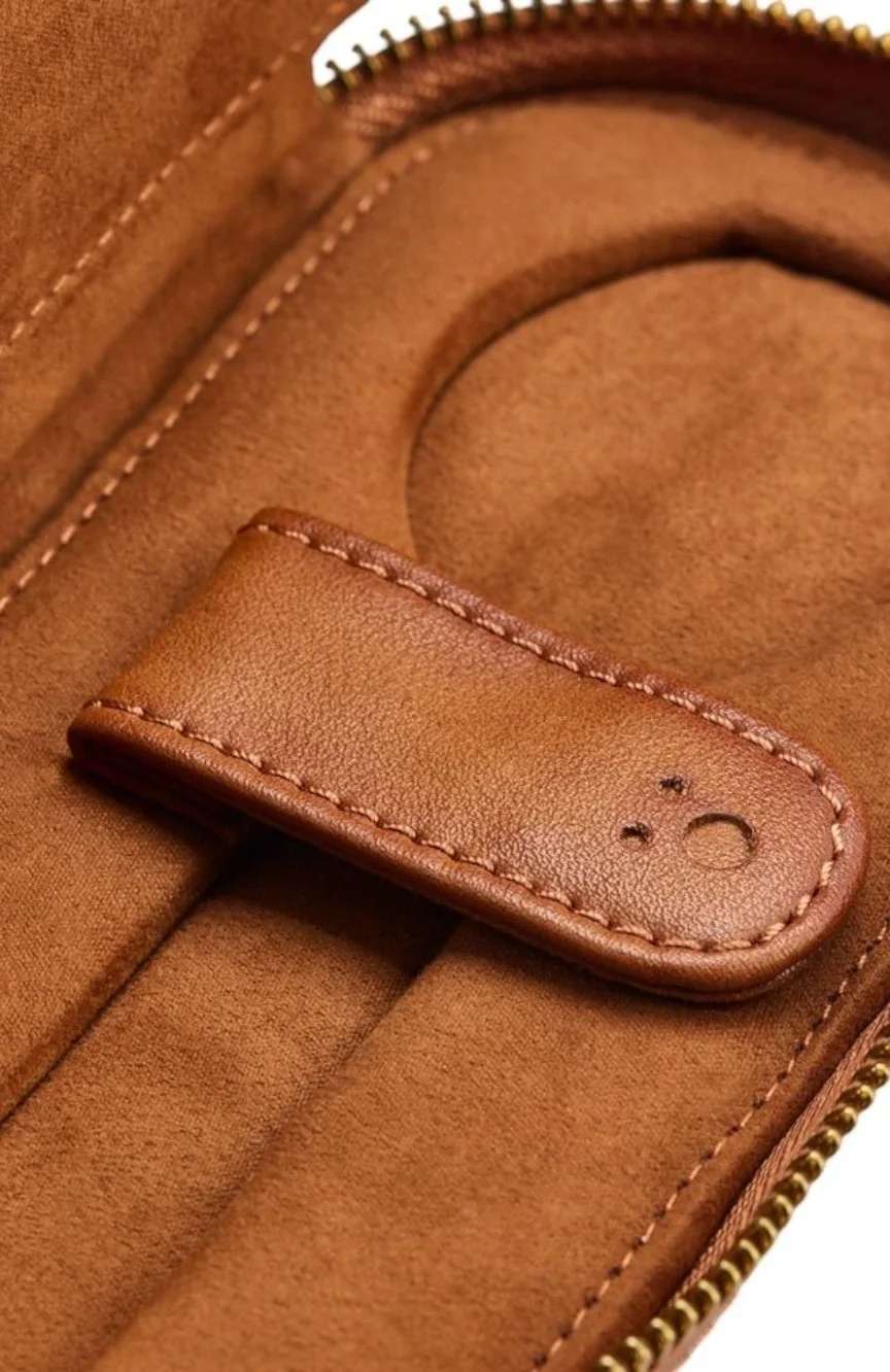 WOLF Brogue 2 Piece Watch Zip Case