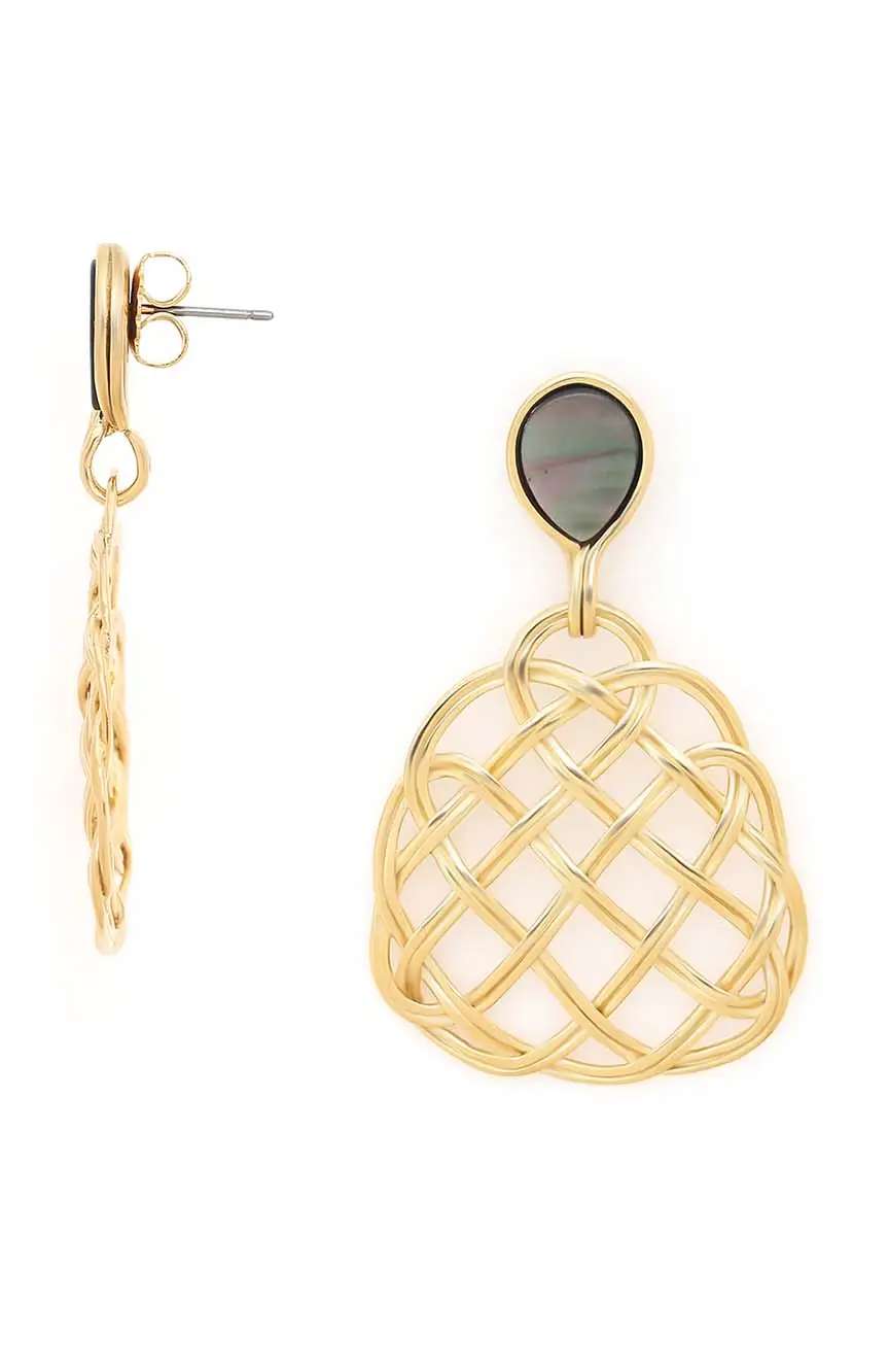 Ori Tao Shinomoki golden post earrings
