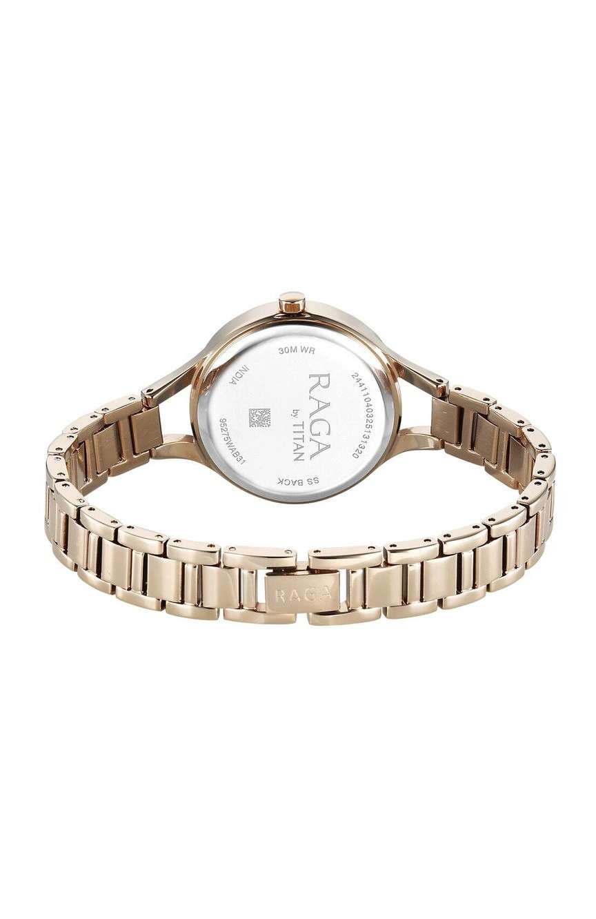 Titan Raga Showstopper Quartz Analog Mother Of Pearl Dial Metal Strap Watch For Women