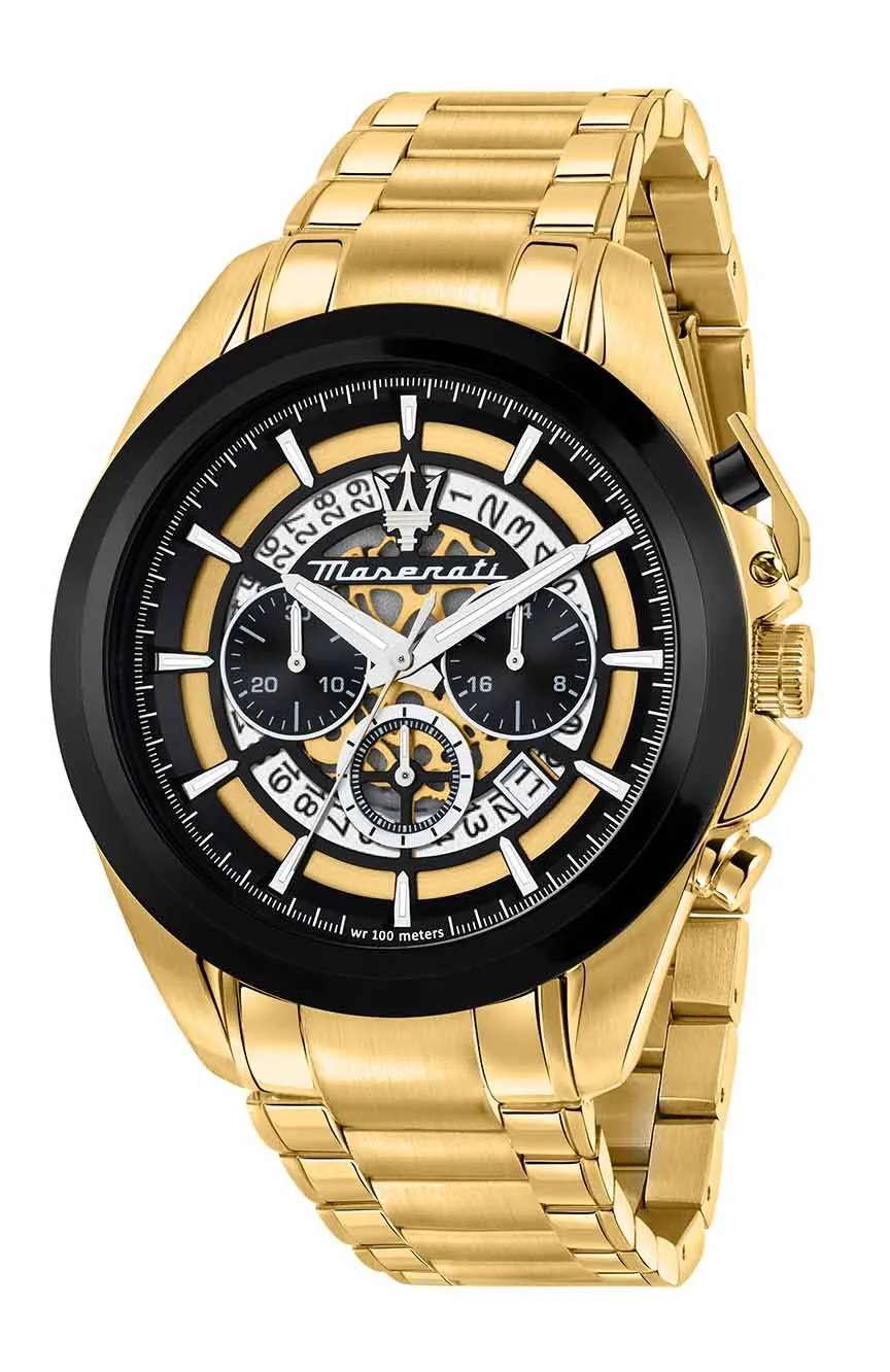 مازيراتي ساعة كوارتز بسوار معدني للرجال