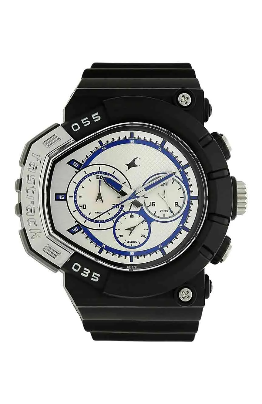 

Titan | boys Fastrack Quartz Chronograph White Dial Plastic Strap Watch for Guys