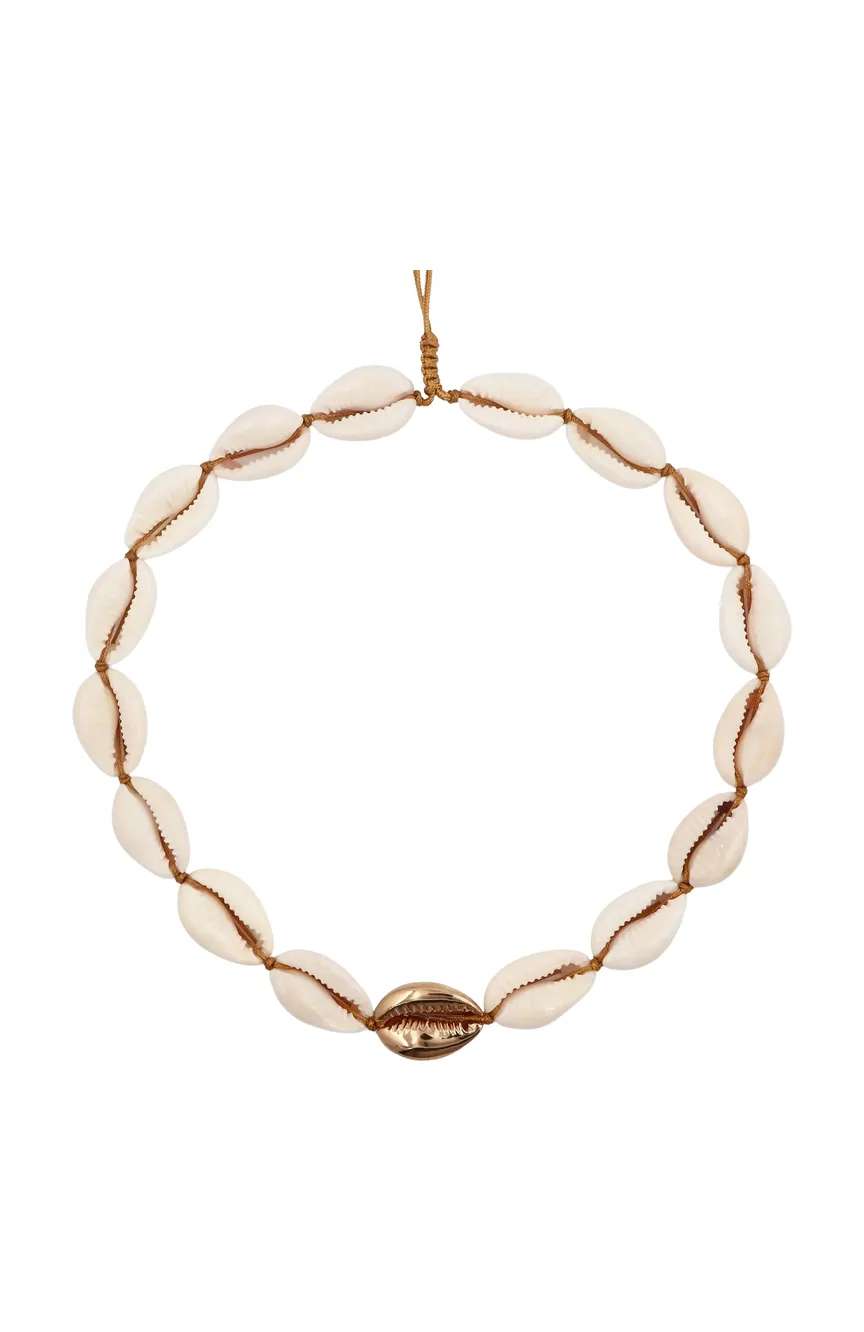 توهوم Natural Large Puka Shell Necklace
