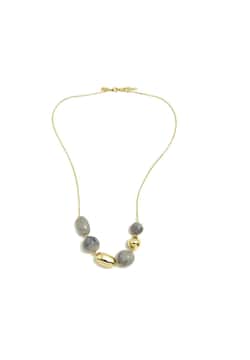 Pertegaz Magma Gray And Gold Chain Necklace