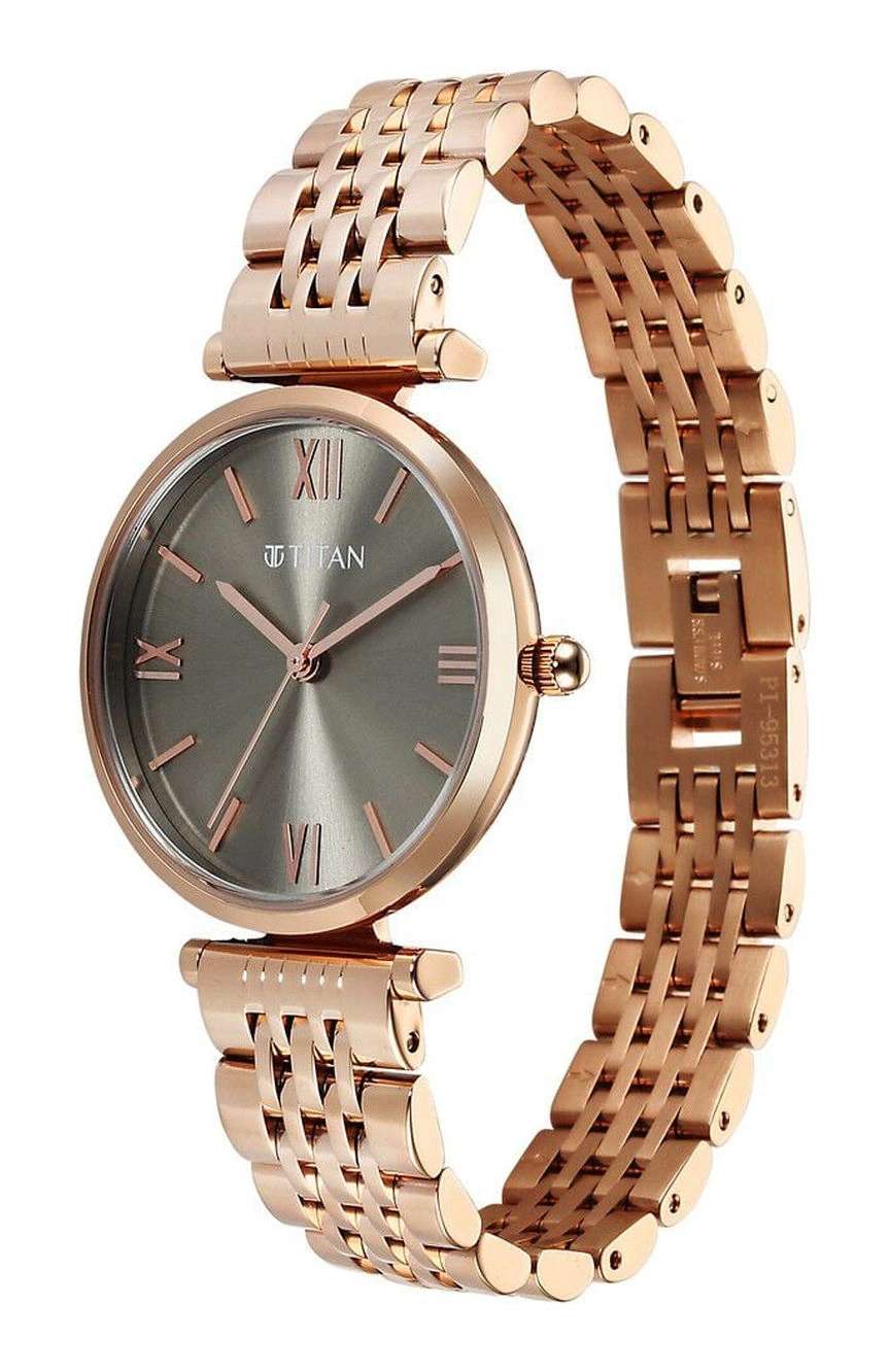 Titan Workmode Quartz Analog Grey Dial Metal Strap watch For Women