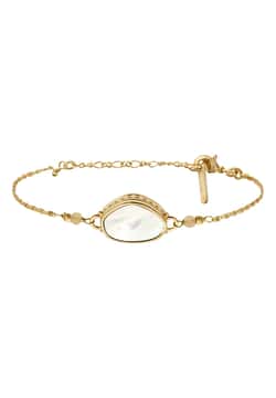 Satellite Noto Thin Adjustable Bracelet With White Mother-Of-Pearl Cabochon - White