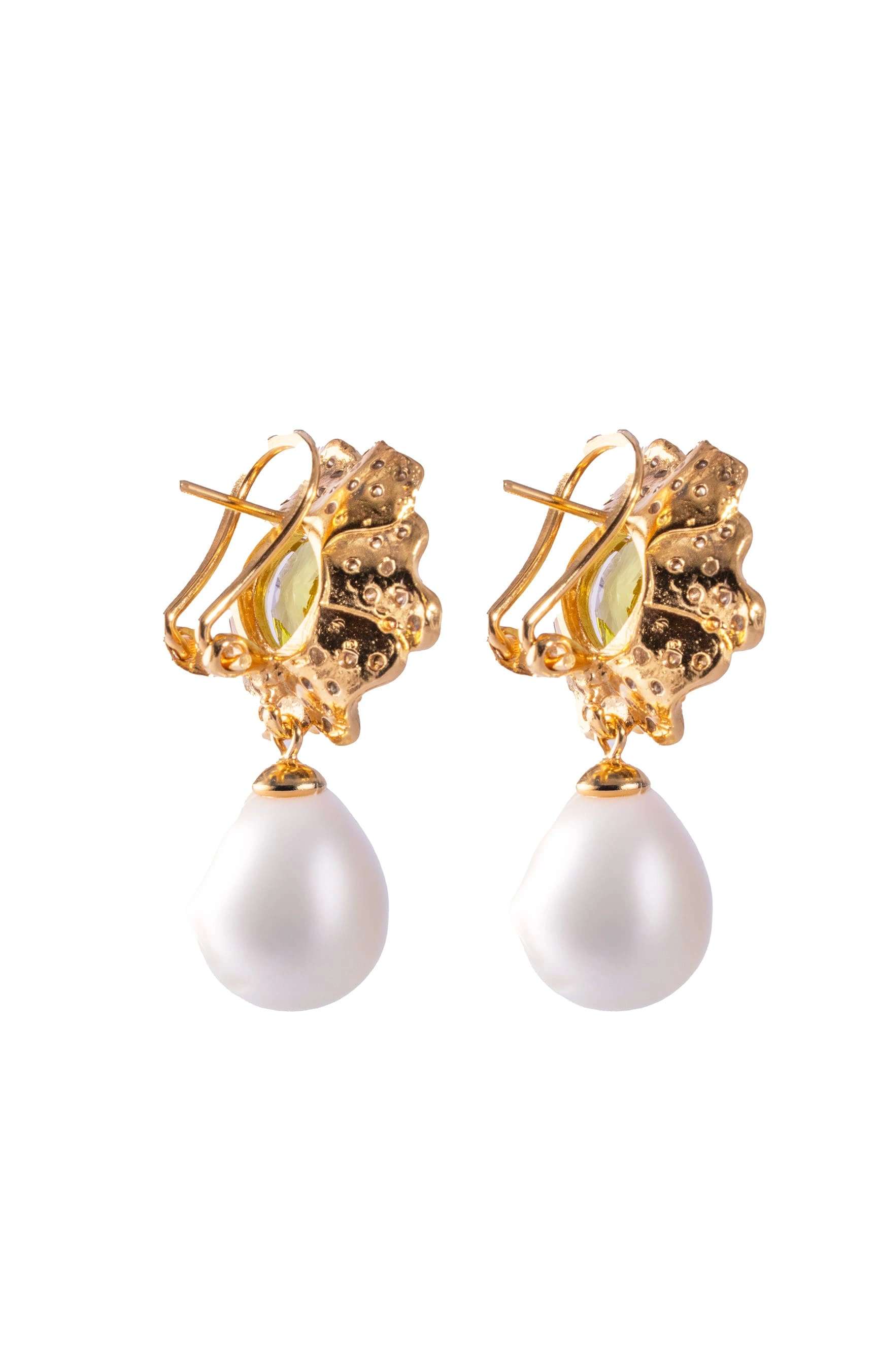 مادري بيرلا أقراط من اللؤلؤ الأصفر السترين