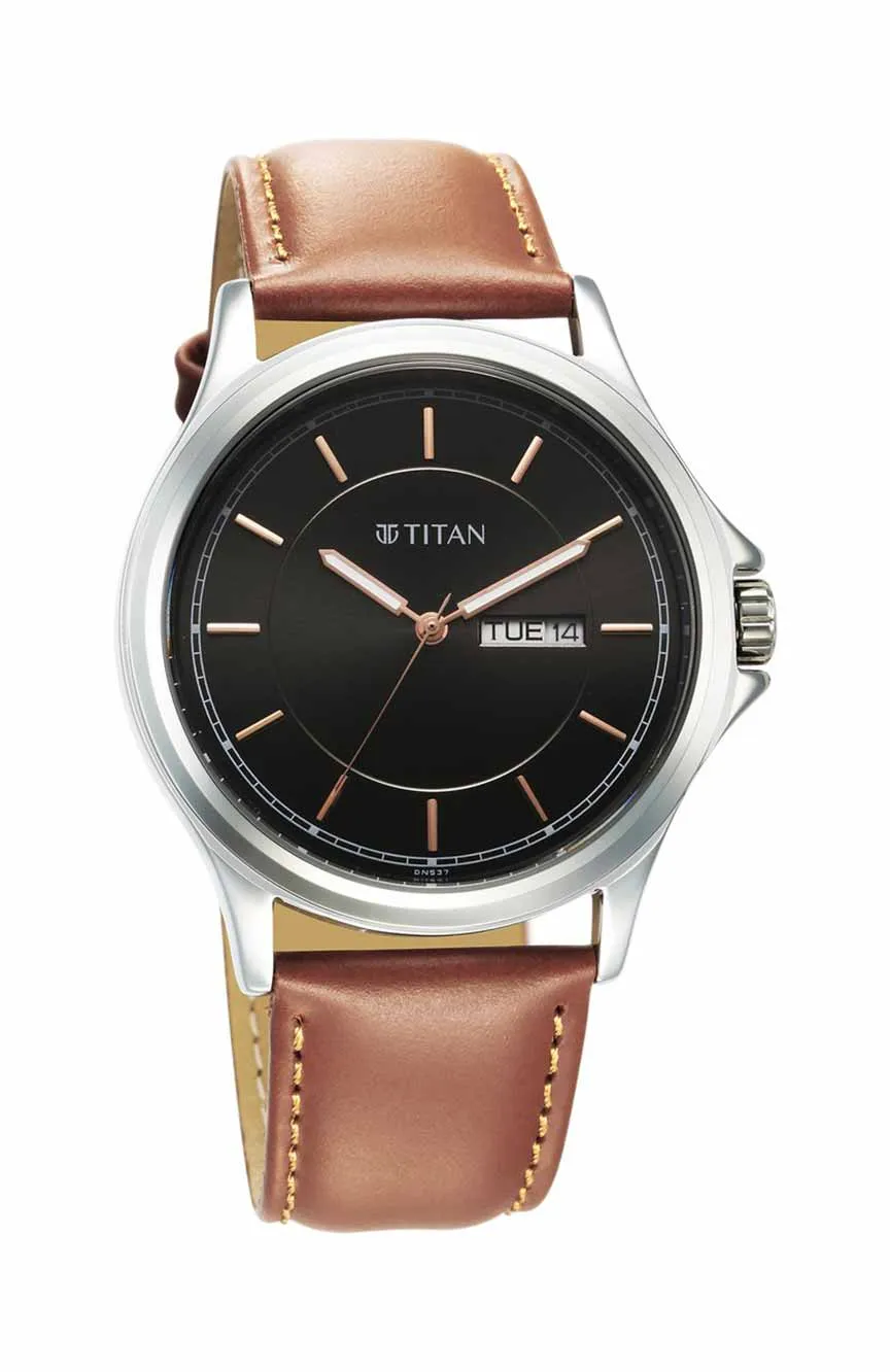 

Titan | Titan Quartz Analog with Day and Date Black Dial Watch for Men